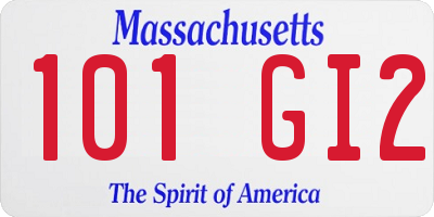 MA license plate 101GI2