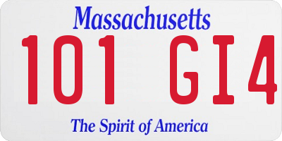 MA license plate 101GI4