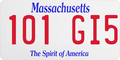 MA license plate 101GI5