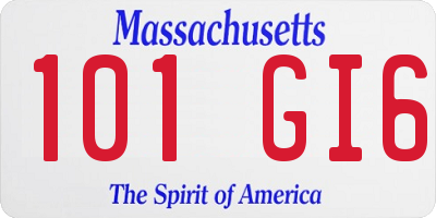 MA license plate 101GI6