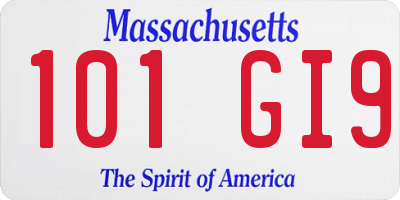 MA license plate 101GI9