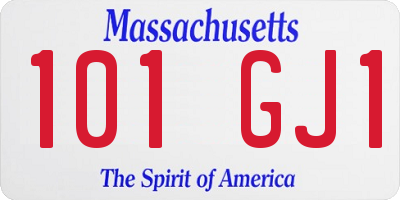 MA license plate 101GJ1