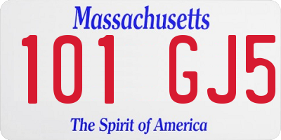 MA license plate 101GJ5