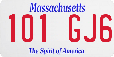 MA license plate 101GJ6