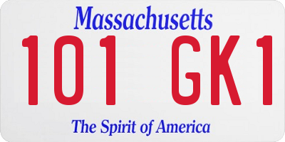 MA license plate 101GK1