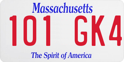 MA license plate 101GK4