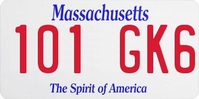 MA license plate 101GK6