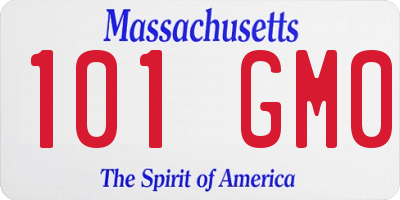 MA license plate 101GM0