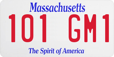 MA license plate 101GM1