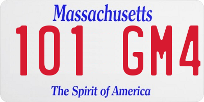 MA license plate 101GM4