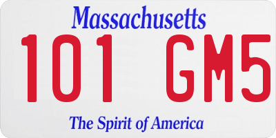 MA license plate 101GM5