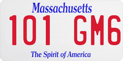 MA license plate 101GM6