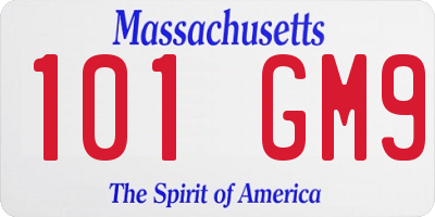 MA license plate 101GM9