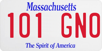 MA license plate 101GN0