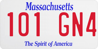 MA license plate 101GN4