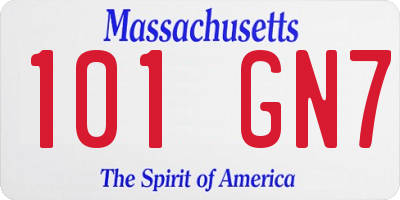 MA license plate 101GN7