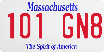 MA license plate 101GN8