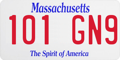 MA license plate 101GN9