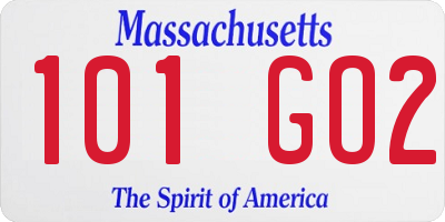 MA license plate 101GO2