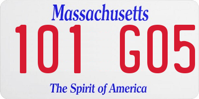 MA license plate 101GO5