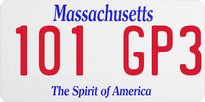 MA license plate 101GP3