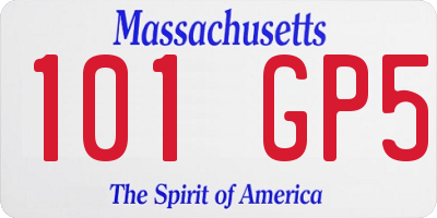 MA license plate 101GP5