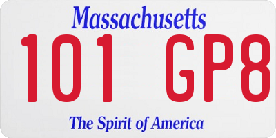 MA license plate 101GP8