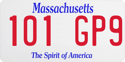 MA license plate 101GP9