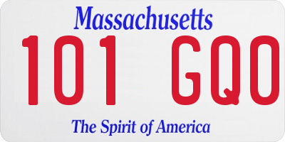 MA license plate 101GQ0