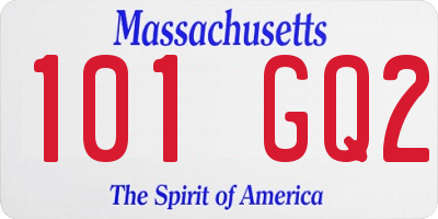 MA license plate 101GQ2