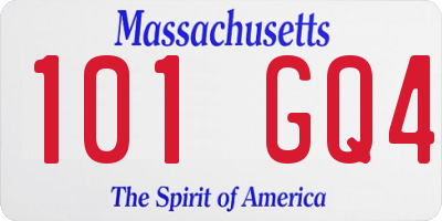 MA license plate 101GQ4