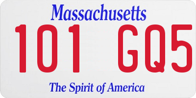 MA license plate 101GQ5