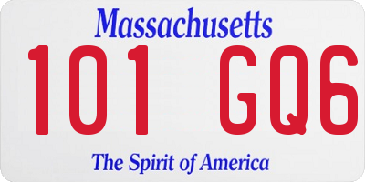 MA license plate 101GQ6