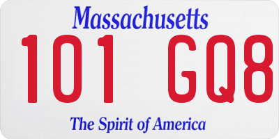 MA license plate 101GQ8