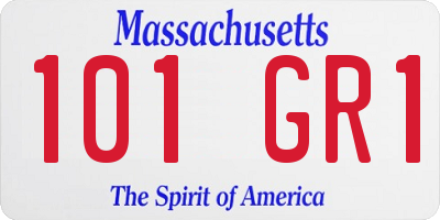 MA license plate 101GR1