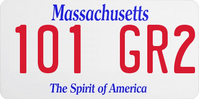 MA license plate 101GR2