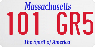 MA license plate 101GR5