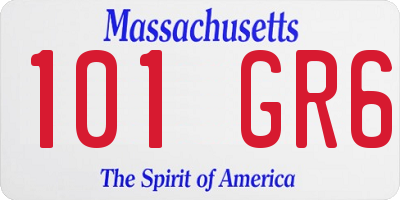 MA license plate 101GR6