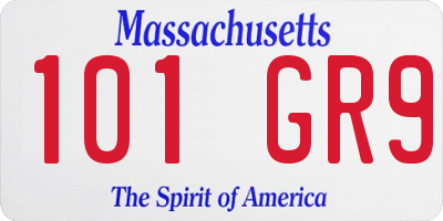 MA license plate 101GR9