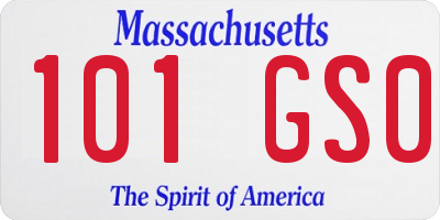 MA license plate 101GS0