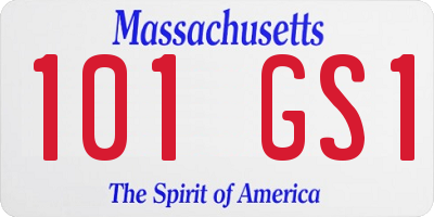 MA license plate 101GS1