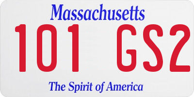 MA license plate 101GS2