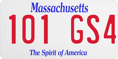 MA license plate 101GS4