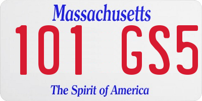 MA license plate 101GS5