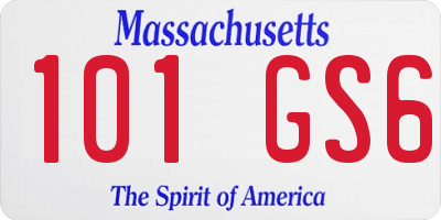 MA license plate 101GS6