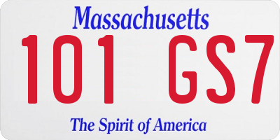 MA license plate 101GS7