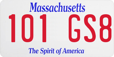 MA license plate 101GS8