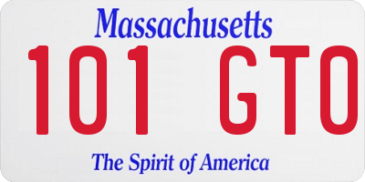 MA license plate 101GT0