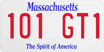 MA license plate 101GT1