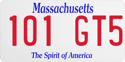 MA license plate 101GT5